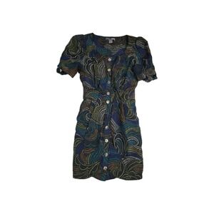 Hype Women's Size 2 Half Sleeve Round‎ Neck Multicolor Dress Button Down